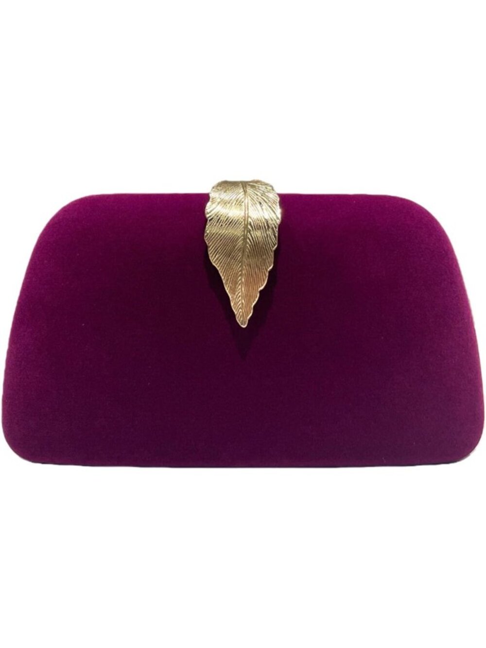 〽️ Women's Purple Metallic Leaf Clasp Dinner Banquet Evening Clutch Purse